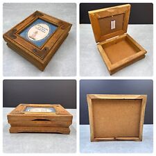 Vintage Primitive Rustic Wood Storage Box Hinged Lid A MOTHERS LOVE Hand Made picture
