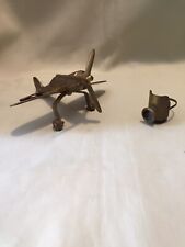WW2 Trench Art Airplane And Miniature Coal Bin Marked 1942, 20mm picture