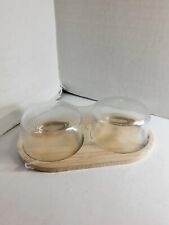 Target HORIZON  Cloche Board Tray with 2 Glass Dome Lids picture