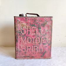 1940s Vintage Shell Motor Spirit Tin Can Brass Cap Automobile Collectible TI438 picture