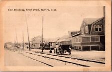 View on East Broadway, Silver Beach, Milford CT c1918 Vintage Postcard M80 picture