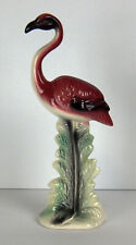 Vintage MCM Ceramic Pink Flamingo Bird Figurine 9 3/4