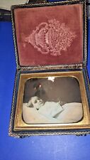 Circa 1850s Full Case 6th Plate POST MORTEM Daguerreotype of Young Girl  picture