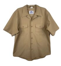 DSCP Quarterdeck Collection Mens XL Beige Short Sleeve Shirt Athletic Fit picture