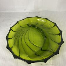Vintage 1960s Viking Glass Ashtray Emerald Green picture