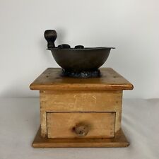 Vintage C.P.Co. Coffee Grinder Dove Tail Wood Antique Table Top picture