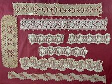 Beautiful Lot of 8 Antique French Guipure lace Insertion picture