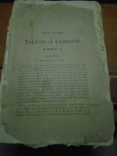 ANTIQUE CODE BOOK 1866 CITY OF CHARLOTTE N.C. picture