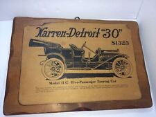 Vintage Warren Detroit 30 Model 11 C 5 Passenger Touring Car Wooden Wall Plaque picture