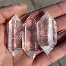3pcs Natural Clear crystal obelisk quartz crystal wand double point reiki 120g+ picture