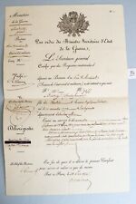 1826 France Army Soldier Service Certificate Napoleon Waterloo Battle War  picture