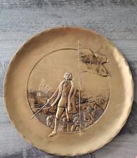 Christopher Columbus Solid bronze round Hand Made art 1972 Knight of Columbus picture