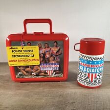 Vintage American Gladiators Plastic Lunchbox With Thermos 1992 Aladdin picture