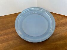 Vintage Large Round Clear Glass Blue Cigar/Cigarette Ashtray 8” Heavy 4 Slots picture