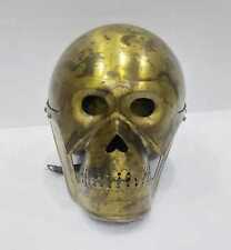 Medieval Skeleton Skull Helmet Full-Face Armor Replica Knight Metal Copper An... picture