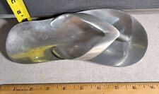Vintage Solid Aluminum Thong Sandal Flip Flop Trinket Dish Tray 9.5in #1964L56 picture