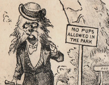 1870s-80s B.C.F.K. Blox Dry Goods Comical Anthropomorphic Dog & Tiny Man F134 picture