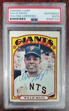 Willie Mays Signed 1972 Topps Baseball Card PSA Authenticated picture