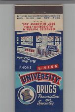 Matchbook Cover University Drugs Prescriptions Our Specialty SMU Mustangs picture