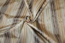Striped Satin Silk Fabric ~ Lucia Collection ~ Taupe, Gold & Cream picture