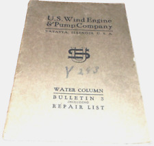 JANUARY 1921 U.S. WIND ENGINE & PUMP BATAVIA, ILLINOIS WATER COLUMN BROCHURE picture