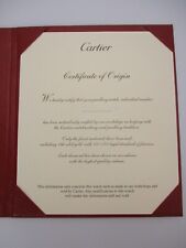 CARTIER Gold & Diamond Jewelry Watch Certificate of Origin inside Red Folder picture