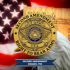 Second Amendment Pin - Right To Bear Arms - Gun Permit USA picture