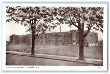 c1940's New High School Exterior Potsdam New York NY Unposted Trees Postcard picture
