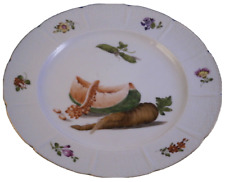 Antique 19thC French Porcelain Vegetable Scene Plate Porzellan Teller France picture