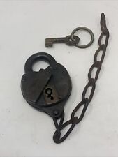 Wilson Bohannan #119 Brass Heart Padlock w/Key - Brooklyn NY - GONZALES Key picture