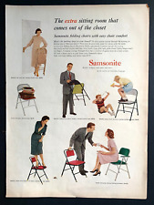 1956 Samsonite Folding Chairs Print Ad 13in x10in picture