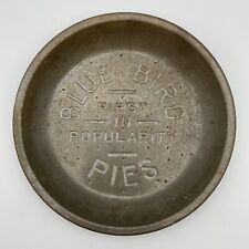 Vintage Blue Bird Tin Pie Pan 8 Inch  