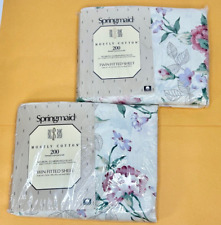 Vintage Springmaid Bill Blass Romance Floral Twin Fitted Sheet Lot 200 Thread Ct picture