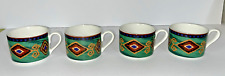4-Vintage Kashmir Green By Signature Flat Cup Mug Discontinued c1992-96 2 3/8