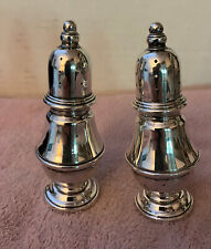 VINTAGE FISHER #445  STERLING SALT AND PEPPER SHAKERS GLASSED LINED picture
