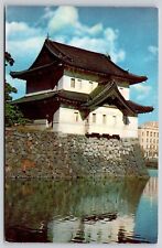 Tokyo Japan Imperial Palace Guard House & Moat Landmarks Chrome WOB Postcard picture