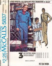 1970's VTG McCall's Men's Jumpsuit John Weitz Pattern 5837 40-44 UNC picture