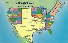 Texas Map Postcard - 