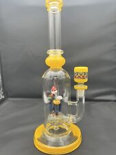 12 “ Unique Yellow Mushroom w/perc Smoking  Heavy Glass Water Pipe Hookah Bong* picture