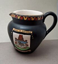Antique Rare Adams Etruscan Ware Black Pitcher Creamer Coat Of Arms  picture