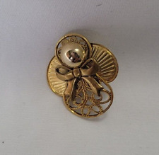 Vintage Gold Tone Unsigned Angel Lapel Pin picture