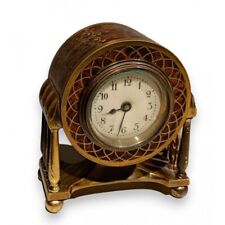 Rosewood-plated brass desk clock, Germany, 19th century picture