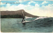 A Daring Surf Board Rider, Honolulu, Hawaii - c1910s Island Curio Co. Postcard picture