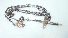 Antique Sterling Pull Chain Style Rosary w Silver Crucifix from Estate picture