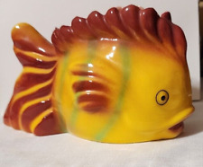 Vintage Pottery Fish Planter Vibrant Color 10