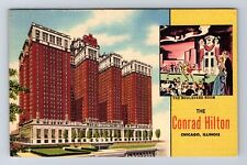 Chicago IL-Illinois, The Conrad Hilton, Advertisement, Antique Vintage Postcard picture