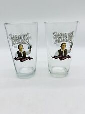 Set of 2 Samuel Adams Boston Lager Beer 16-oz Pint Glass 6”x3.5” Brewer Patriot picture