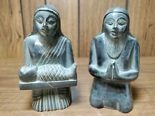 Carved Soapstone Bookends Parents And Child Egyptian picture