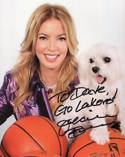 JEANIE BUSS HAND SIGNED 8x10 COLOR PHOTO+COA     GORGEOUS    LA LAKERS   TO DAVE picture