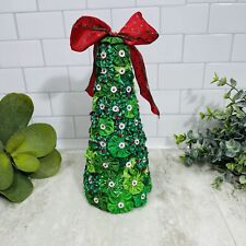 Vintage Needle craft Fabric Christmas Tree Figurine Pinwheel 3D 10” Holiday picture